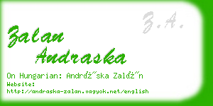 zalan andraska business card